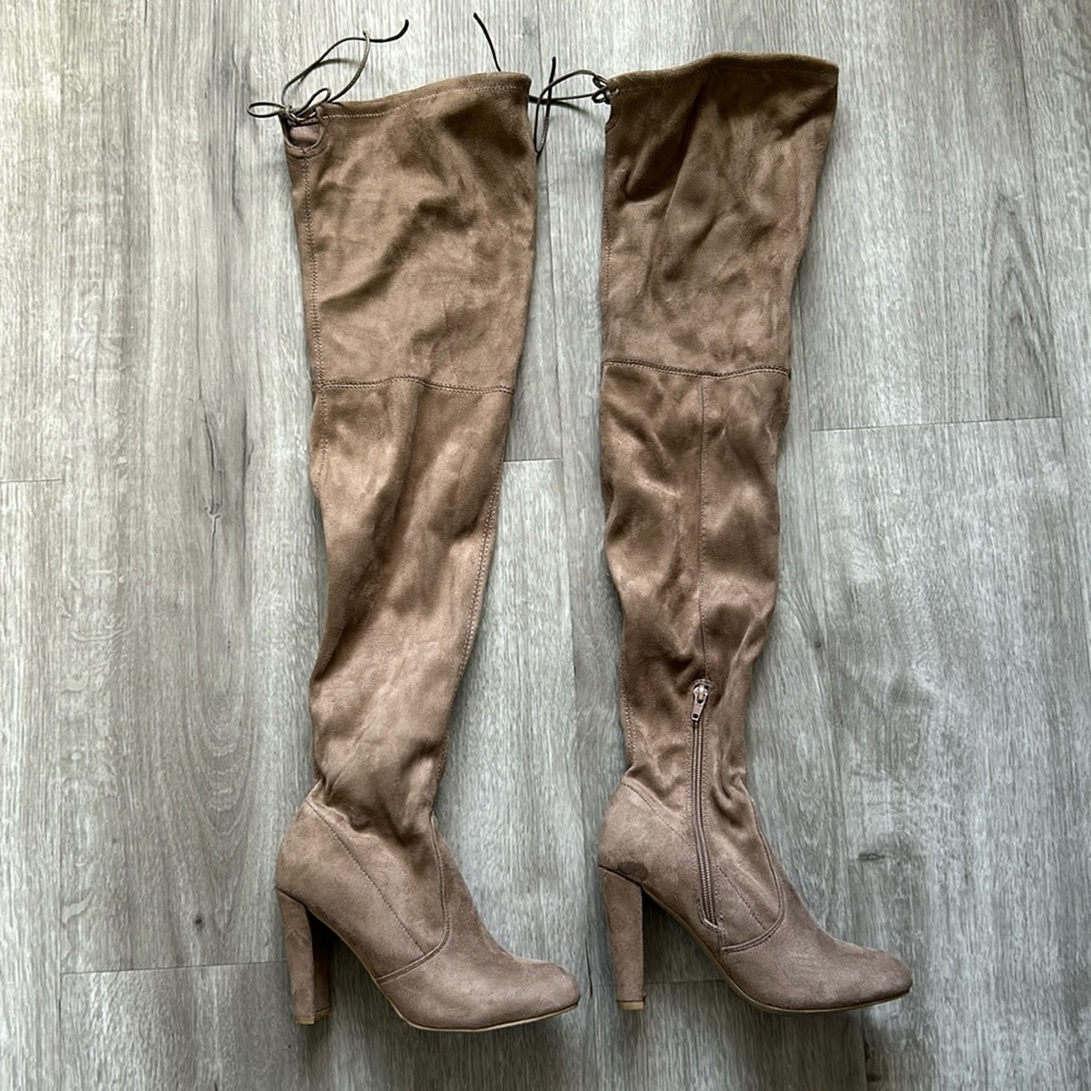 Miss Lola Tan Knee High Boots